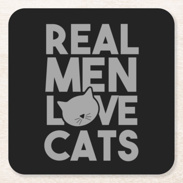 Real Men Liebe Katzen Rechteckiger Pappuntersetzer (Vorderseite)