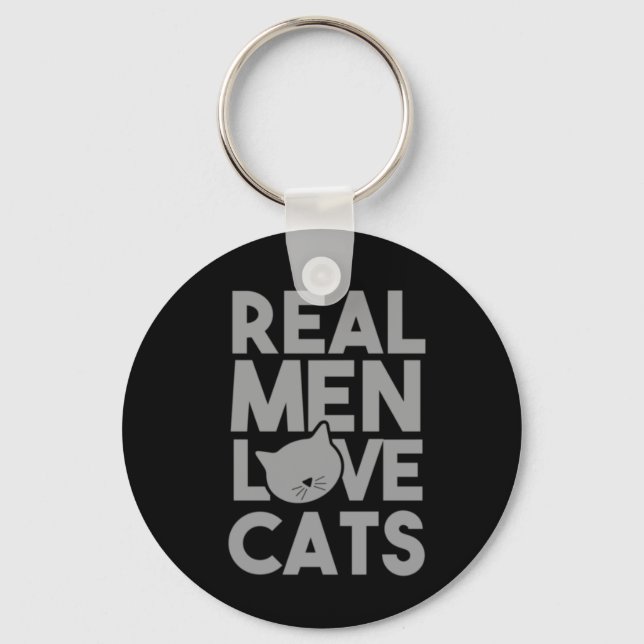 Real Men Liebe Katzen Schlüsselanhänger (Vorderseite)