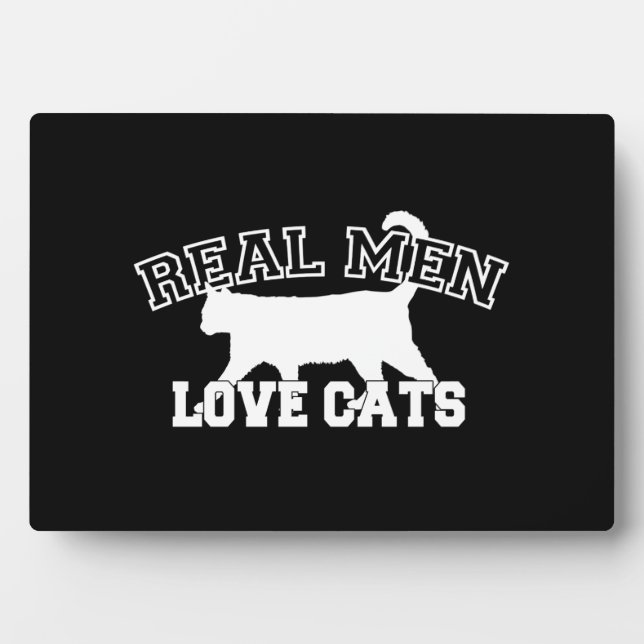 Real Men Liebe Katzen Silhouette Fotoplatte (Vorderseite)