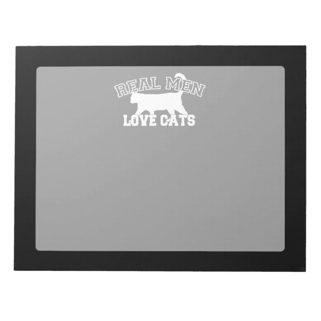 Real Men Liebe Katzen Silhouette Notizblock (Vorderseite)