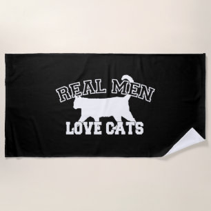 Real Men Liebe Katzen Silhouette Strandtuch