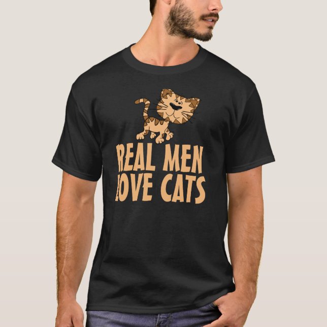 Real Men Liebe Katzen T - Shirt (Vorderseite)