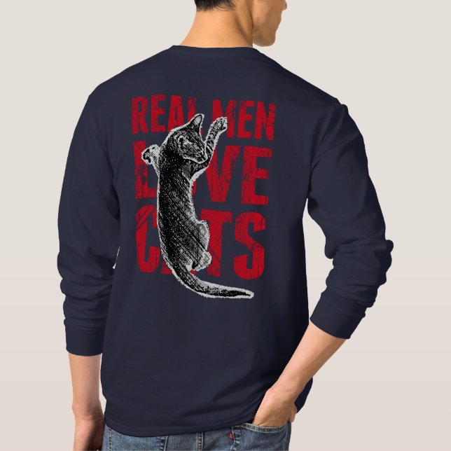 Real Men Liebe Katzen T-Shirt (Rückseite)