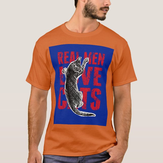 Real Men Liebe Katzen T-Shirt (Vorderseite)