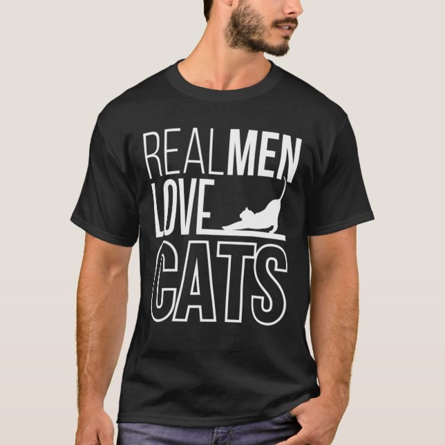 Real Men Liebe Katzen T-Shirt (Vorderseite)