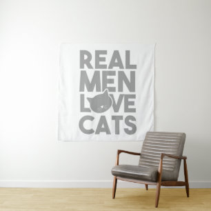 Real Men Liebe Katzen Wandteppich