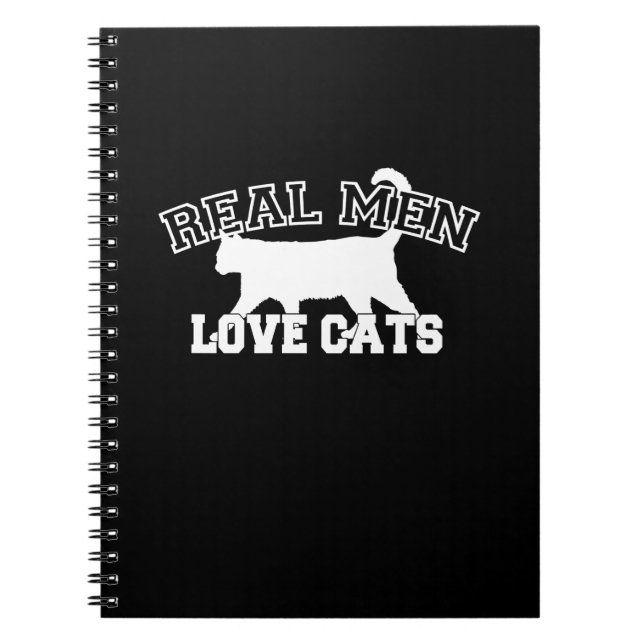Real Men Liebe Katzen Weiße Silhouette Notizblock (Vorderseite)
