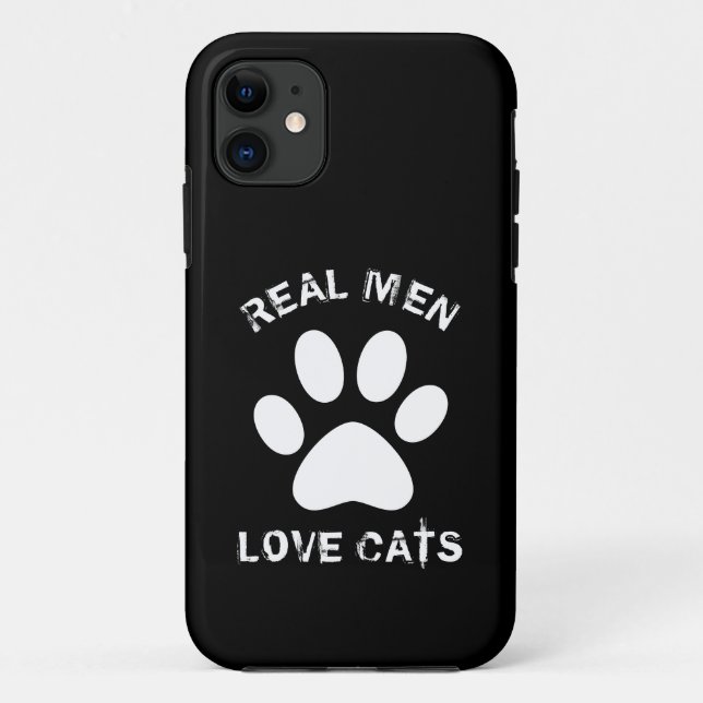 Real Men-Liebe Katzenbenutzerdefinierter Text Pers Case-Mate iPhone Hülle (Rückseite)