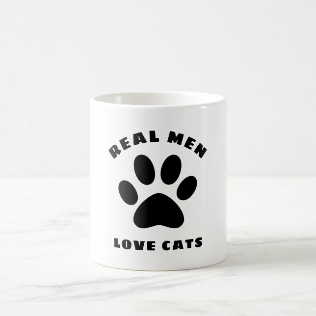 Real Men-Liebe Katzenbenutzerdefinierter Text Pers Kaffeetasse (Mittel)