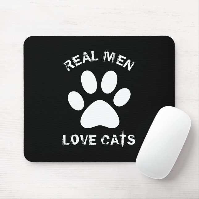 Real Men-Liebe Katzenbenutzerdefinierter Text Pers Mousepad (Mit Mouse)