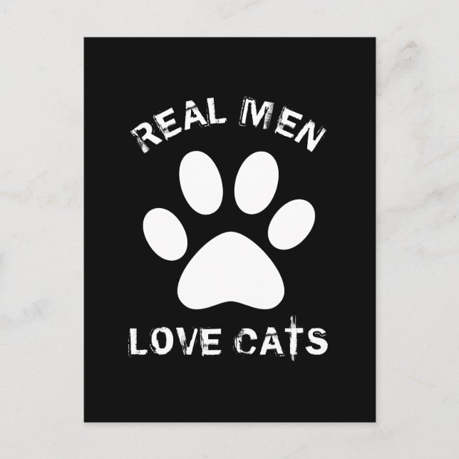 Real Men-Liebe Katzenbenutzerdefinierter Text Pers Postkarte (Vorderseite)
