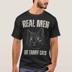 Real Men Liebe Tabby Cats Vater Funny Vintag T-Shirt