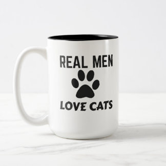 REAL MEN LOVE CATS ZWEIFARBIGE TASSE