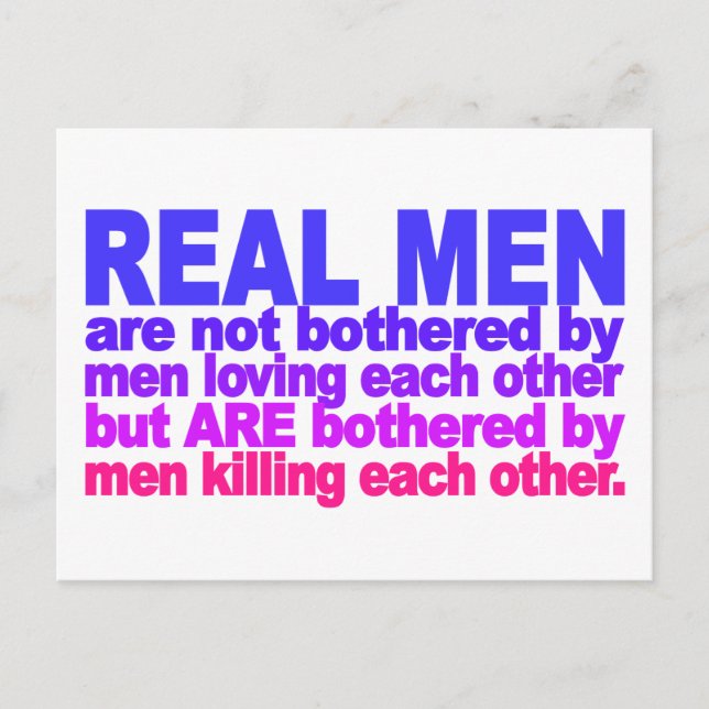 Real Men Postcard Postkarte (Vorderseite)