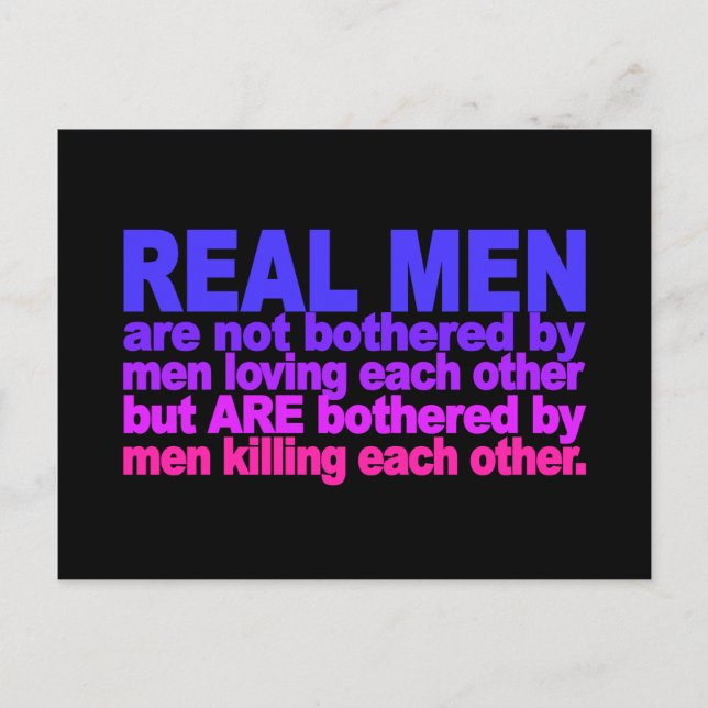 Real Men Postcard Postkarte (Vorderseite)