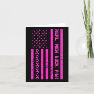 Real Men Rock Pink Ribbon Brustkrebs Bewusstsein Karte