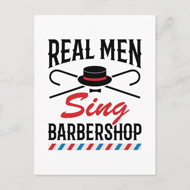 Real Men Sing Barbershop Singer Gesang Postkarte (Vorderseite)
