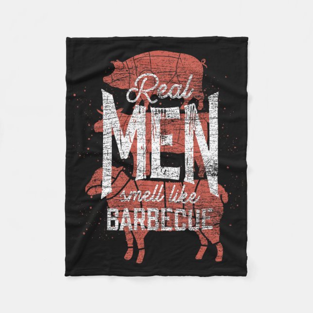 Real Men Smell Like Byrbecue Smoked Meat Men Gift  Fleecedecke (Vorderseite)