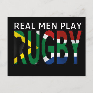 Real Men spielen Rugby Südafrika Postkarte