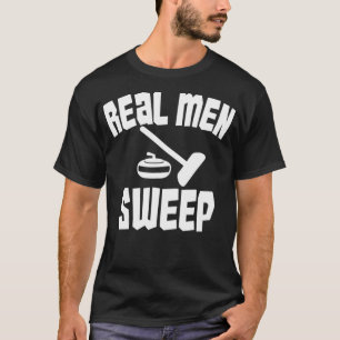 Real Men Sweep Curling Fan und USA Winter Sports T-Shirt