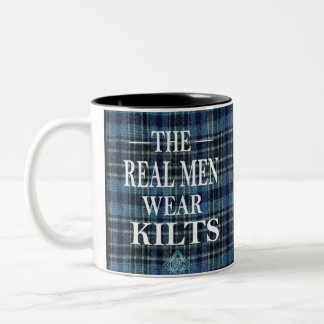 Real Men tragen Kilt-Tasse Zweifarbige Tasse