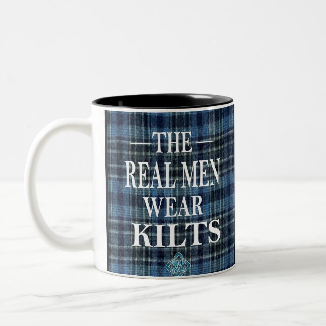 Real Men tragen Kilt-Tasse Zweifarbige Tasse (Links)