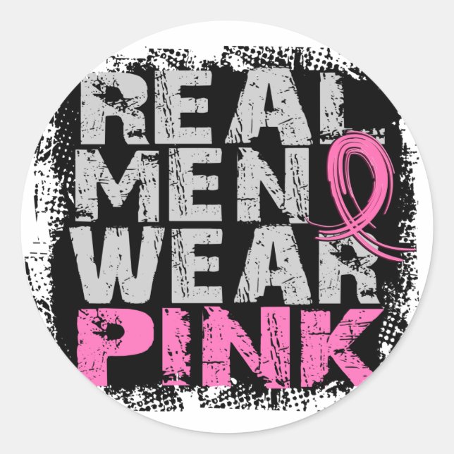 Real Men tragen Pink Runder Aufkleber (Vorderseite)