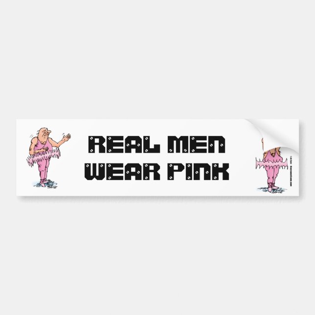 Real Men tragen rosa Funny Fat Typ Ballett Autoaufkleber (Vorne)