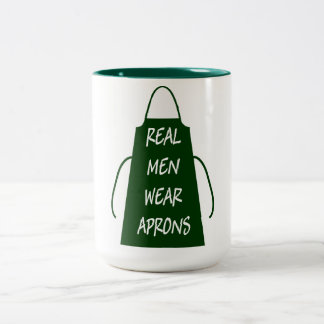 Real Men tragen Schürze (grün) Zweifarbige Tasse