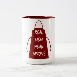 Real Men tragen Schürze (rot) Zweifarbige Tasse