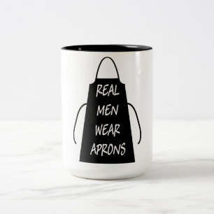 Real Men tragen Schürze (schwarz) Zweifarbige Tasse