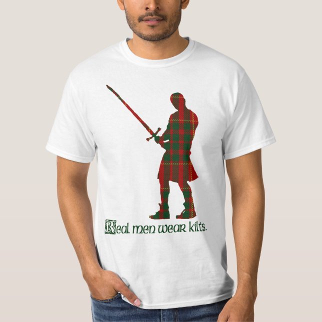 Real Men Wear Kilts Clan Cameron Scottish Tartan T-Shirt (Vorderseite)