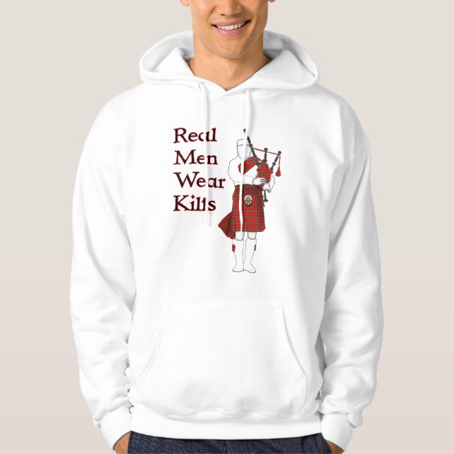 Real Men Wear Kilts Funny Scottish Hoodie (Vorderseite)