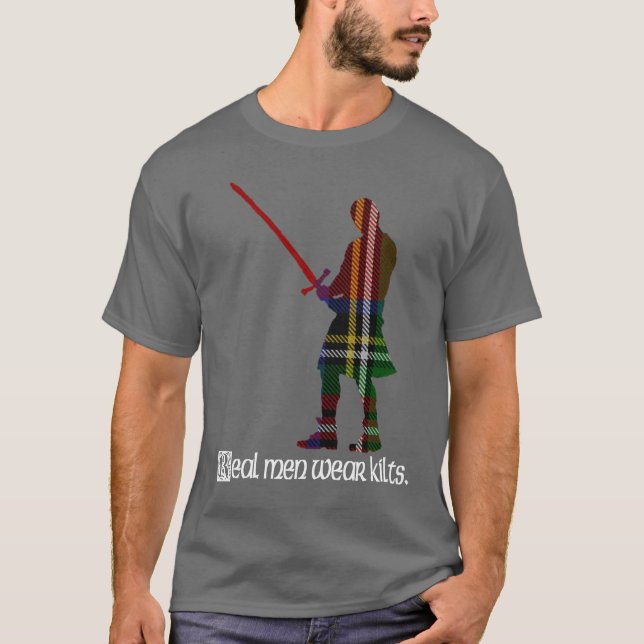 Real Men Wear Kilts Royal Stewart Scottish Tartan T-Shirt (Vorderseite)