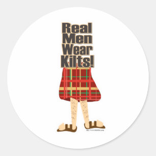 Real Men Wear Kilts Runder Aufkleber