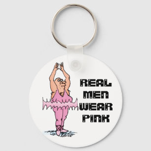 Real Men Wear Pink Funny Fat Guy Ballet Schlüsselanhänger