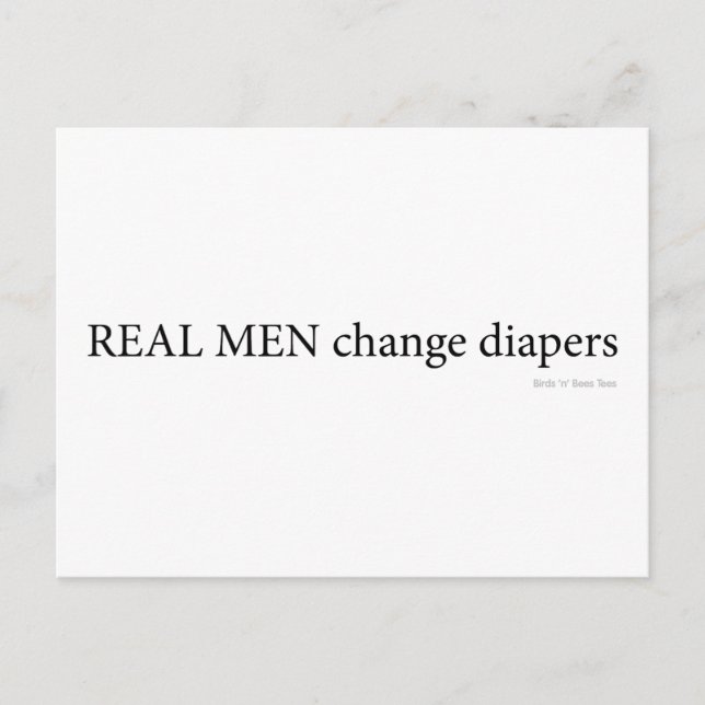 Real Men wechseln Diapers Postkarte (Vorderseite)