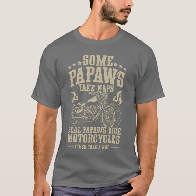 Real Papaws Ride Motorcycle Rider Papaw Biker Papa T-Shirt (Vorderseite)