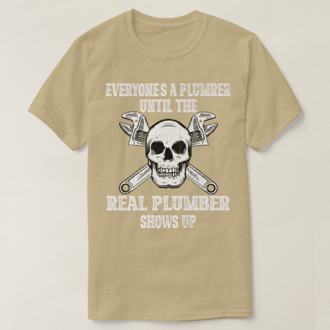 Real Plumber Skeleton Funny Plumbing Pipefitter Gr T-Shirt (Design vorne)