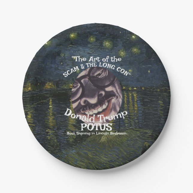 REAL POLITICAL SCAM the Art " Trump Trump POTUS Pappteller (Vorderseite)