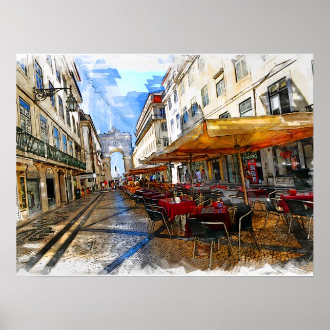 Real Portugal - Lissabon Straße Poster (Vorne)