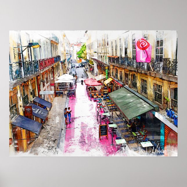 Real Portugal - Lissabon Straße Poster (Vorne)