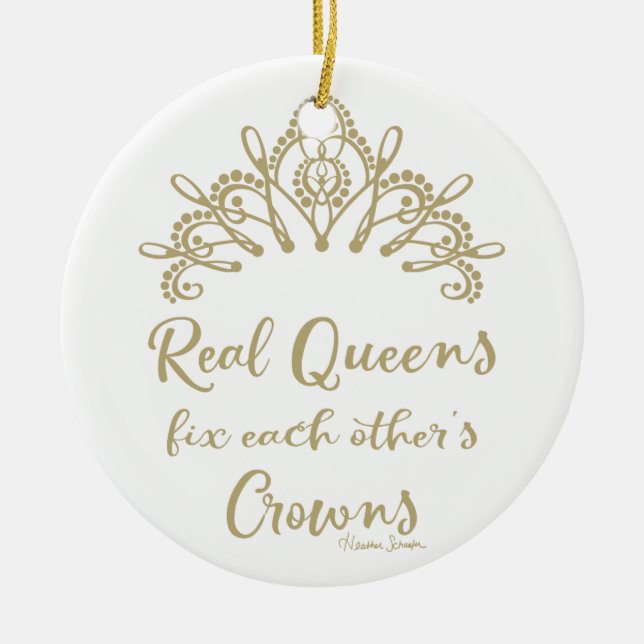 Real Queens reparieren sich gegenseitig das Kronen Keramik Ornament (Vorne)