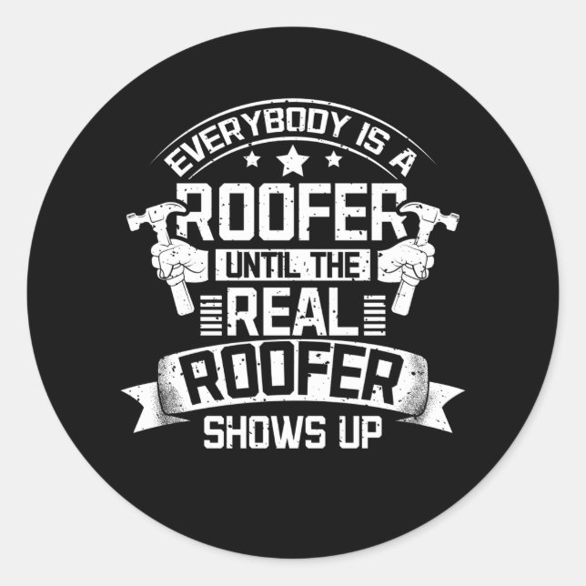 Real Roofer Runder Aufkleber (Vorderseite)