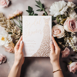 Real Rose Gold Gown Brautparty Einladung