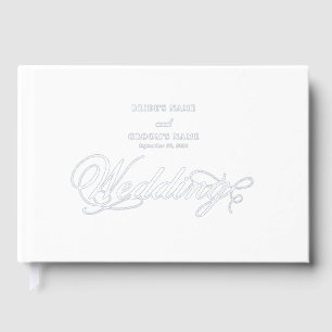 Real Silver Foil Elegante Luxuriöse White Wedding Gästebuch