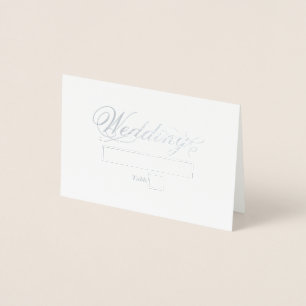 Real Silver Foil Luxury Wedding Platzkarte Folienkarte