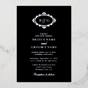 Real Silver Foil Wreath Folieneinladung