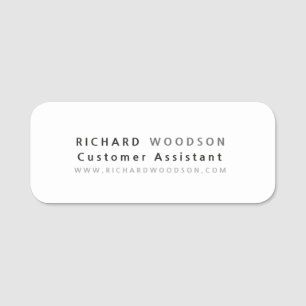 Real Simple Minimalistisch White Business Namensschild