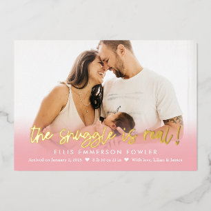 Real Snuggle Foil Fun Baby Birth Ankündigung